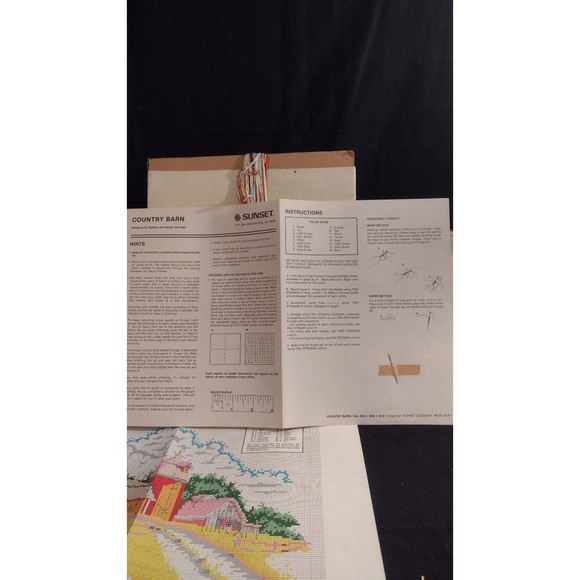 Vintage Sunset Counted Cross Stich Kit County Barn Crafting - Picture 2 of 9